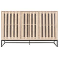 3 Door Cabinet, Accent Storage Cabinet, Suitable For Living Room, Bedroom, Dining Room, Study Natural Particle Board