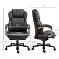 Big And Tall Executive Office Chair With Wide Seat, Computer Desk Chair With High Back Diamond Stitching, Adjustable Height & Swivel Wheels, Brown Brown Pu Leather