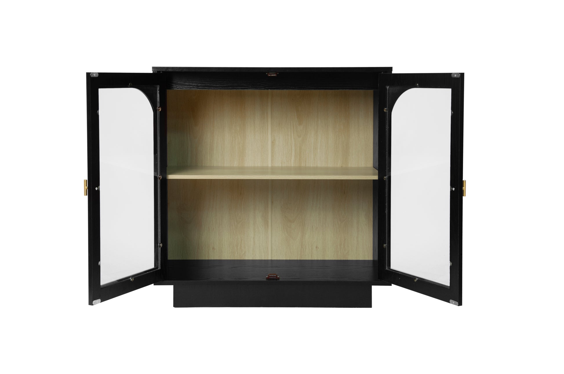 Storage Cabinet With Acrylic Door For Living Room, Dining Room, Study Black Particle Board