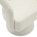 Coolmore 360 Degree Swivel Cuddle Barrel Accent Chairs, Round Armchairs With Wide Upholstered, Fluffy Fabric Chair For Living Room, Bedroom, Office, Waiting Rooms Beige Boucle Beige Foam Boucle