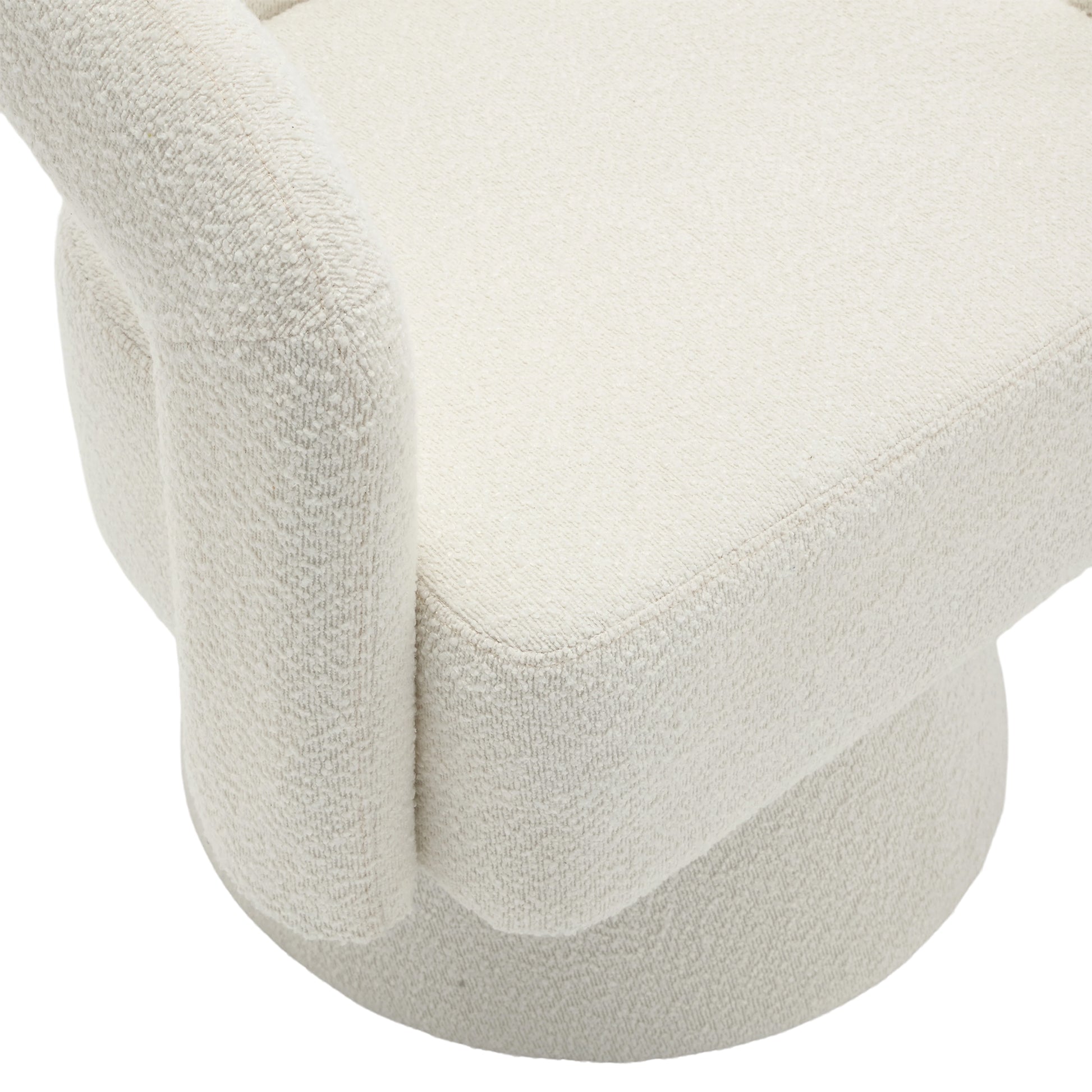 Coolmore 360 Degree Swivel Cuddle Barrel Accent Chairs, Round Armchairs With Wide Upholstered, Fluffy Fabric Chair For Living Room, Bedroom, Office, Waiting Rooms Beige Boucle Beige Foam Boucle