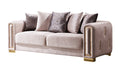 Impreza Modern Style Sofa In Beige Beige Velvet Wood Primary Living Space Modern Upholstered Wood