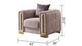 3Pc Modern Living Room Set In Beige Beige Velvet Wood Primary Living Space Medium Firm Cushion Back Modern Acacia Upholstered Wood 6 Seat