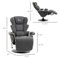 Manual Recliner, Swivel Lounge Armchair With Footrest And Two Cup Holders For Living Room, Black Black Linen