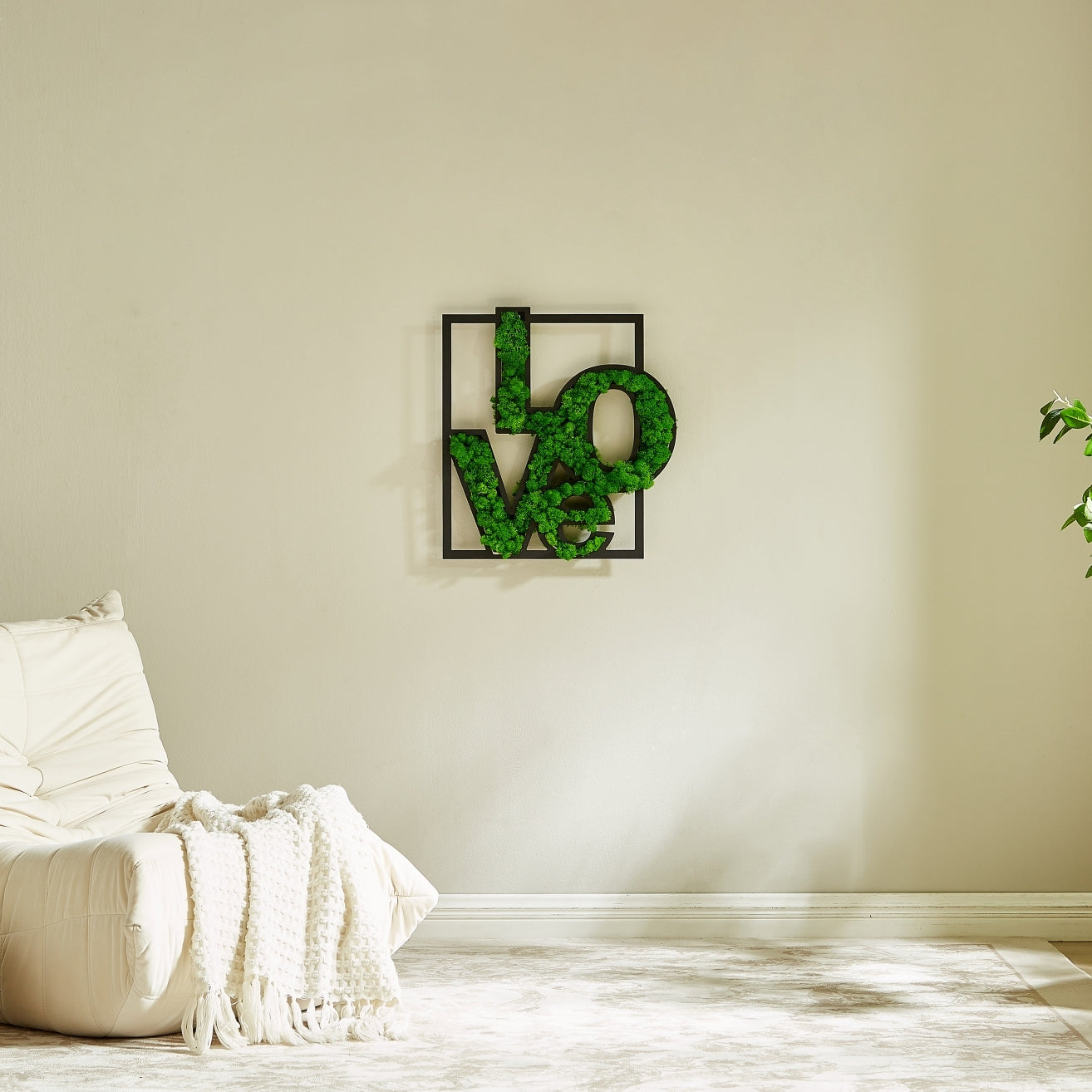 Moss Letter Metal Wall Art Green Iron