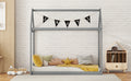 Twin Size Wooden House Bed, Gray Gray Pine