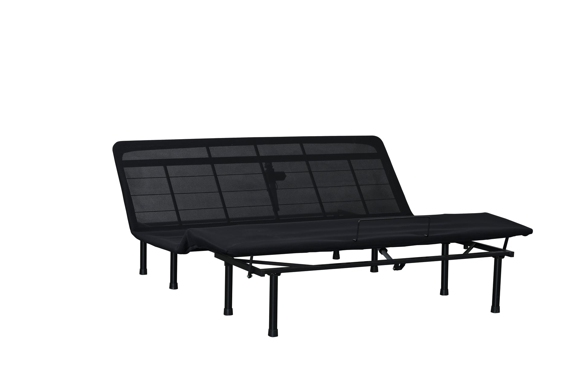 Adjustable Bed Base King Three Fold Motorized Head And Foot Incline Quick And Easy Assembly King Black Steel