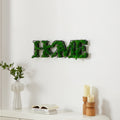 Home Letter Art Moss Wall Decor Green Iron