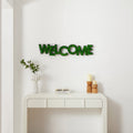 Welcome Letter Art Moss Wall Decor Green Iron