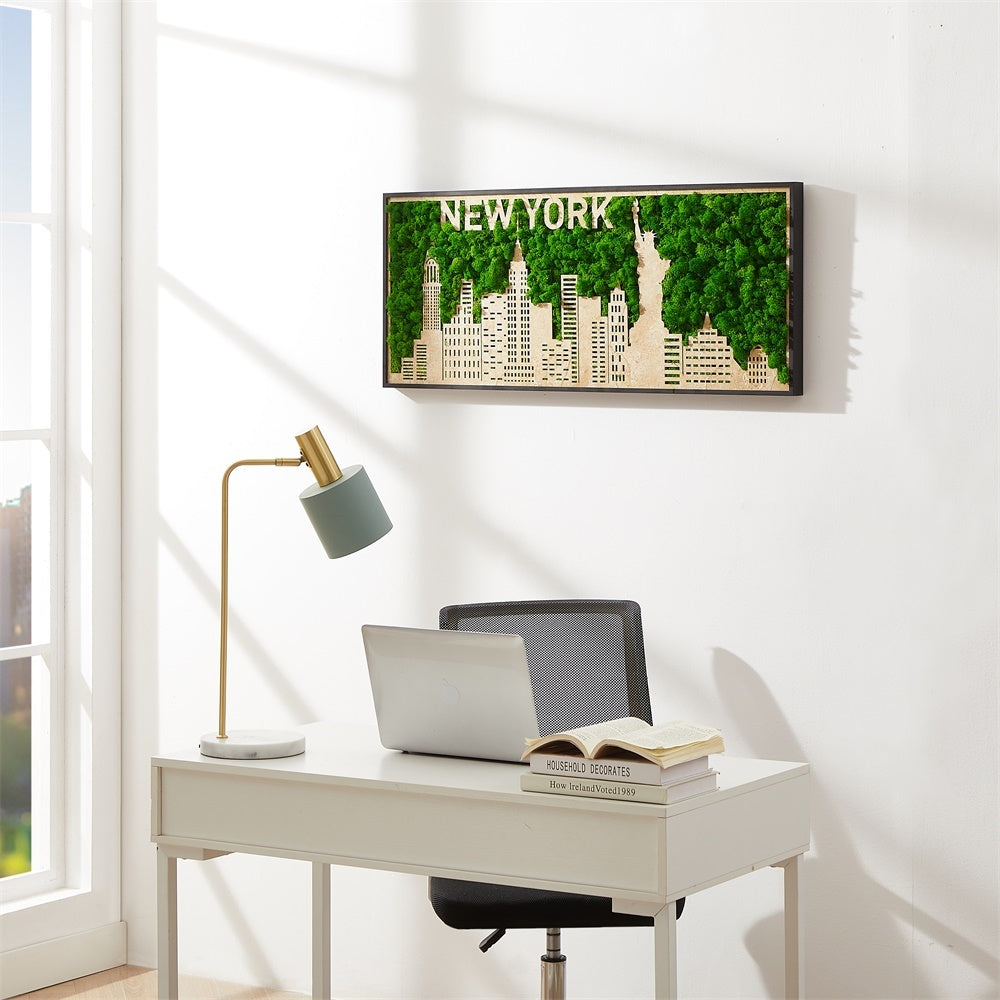 York Moss City Metal Wall Art Medium Green Iron