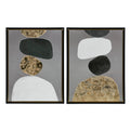 Figural 2 Piece Framed Canvas Wall Art Set Black Wood