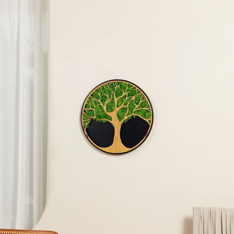 Life Tree Moss Metal Wall Art Green Iron