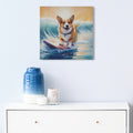 Corgi Canvas Wall Art Corgi Blue Multi Mdf