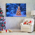 Framed Canvas Wall Art Decor Painting For Chrismas, Chrismas Tree On Seaside Chrismas Gift Painting For Chrismas Gift, Decoration For Chrismas Eve Office Living Room, Bedroom Decor Ready To Han Rectangle Framed Multicolor Christmas Oversized 41In Canvas