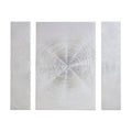Hand Embellished Abstract 3 Piece Canvas Wall Art Set Silver Mdf