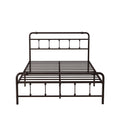 Queen Size Metal Platform Bed Frame With Victorian Style Wrought Iron Art Headboard Footboard Box Spring Not Required Queen Deep Rustic Brown Iron Bed Frame Iron