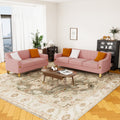 Living Room Sofa 2 Piecesseat And Sofa Set With Pink Velvet Pink Velvet 3 Seat