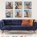 Corgi Canvas Wall Art Corgi Blue Multi Mdf