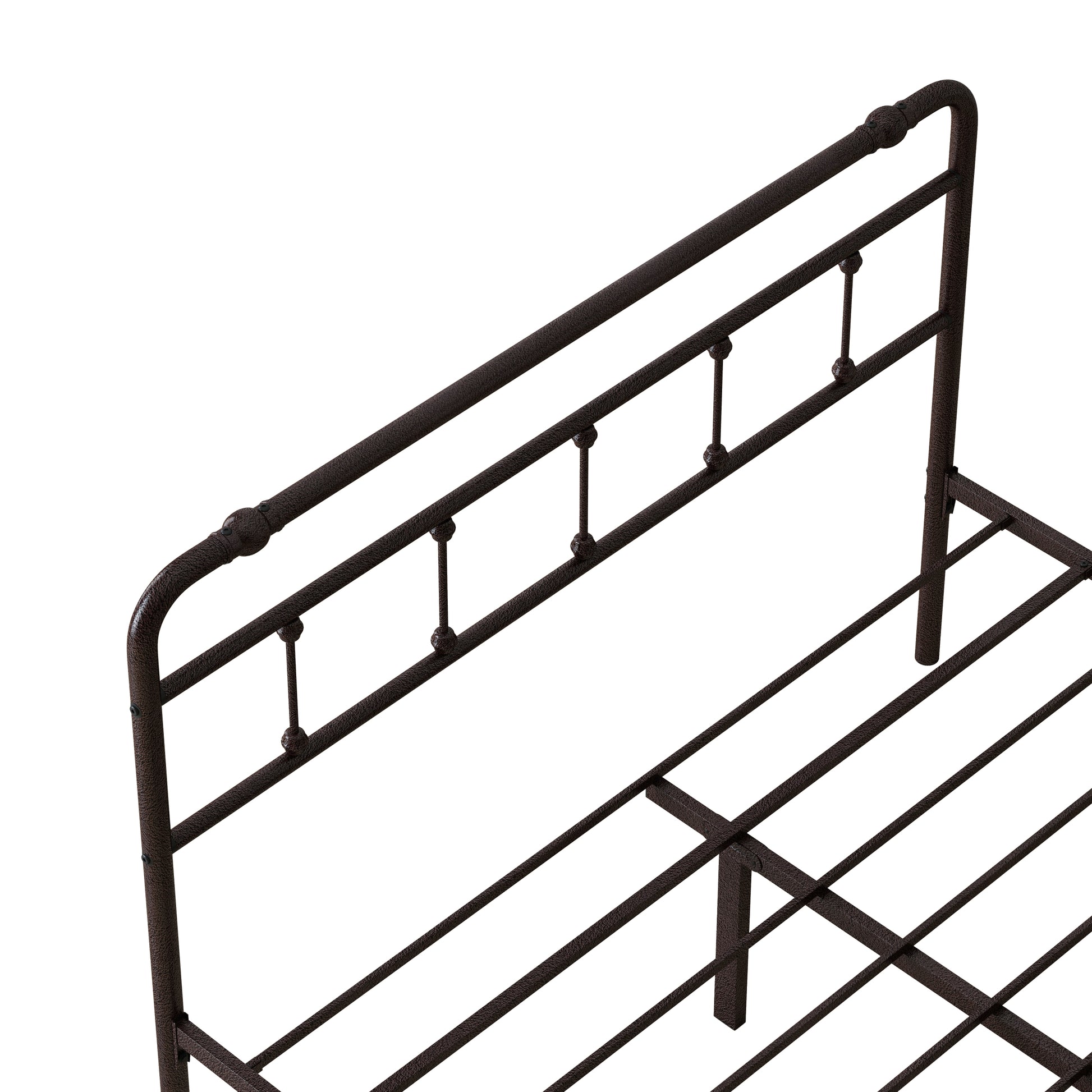 Queen Size Metal Platform Bed Frame With Victorian Style Wrought Iron Art Headboard Footboard Box Spring Not Required Queen Deep Rustic Brown Iron Bed Frame Iron