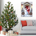 Framed Canvas Wall Art Decor Painting For Chrismas, Santa Claus With Snowman Painting For Chrismas Gift, Decoration For Chrismas Eve Office Living Room, Bedroom Decor Ready To Hang Rectangle Framed Multicolor Christmas Large 33In 40In Canvas Cultures And