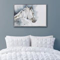 Hand Embellished Horse Framed Canvas Wall Art Blue Wood