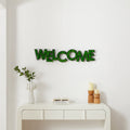 Welcome Letter Art Moss Wall Decor Green Iron