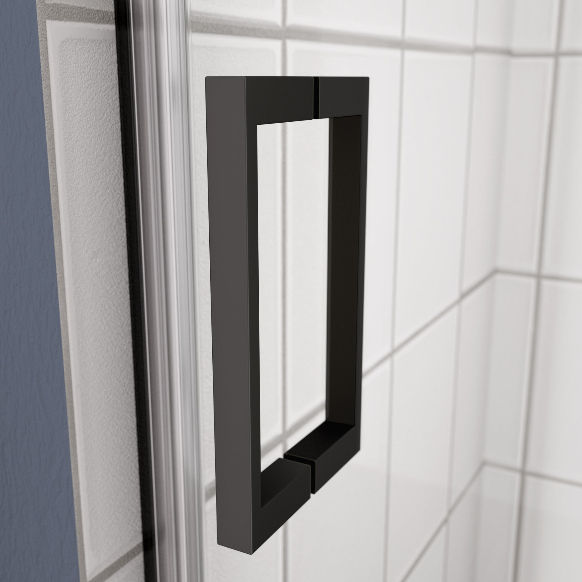 Glass Shower Door, Sliding Door, With 5 16" Tempered Glass And Matted Black Finish Matte Black Bathroom Aluminium Alloy