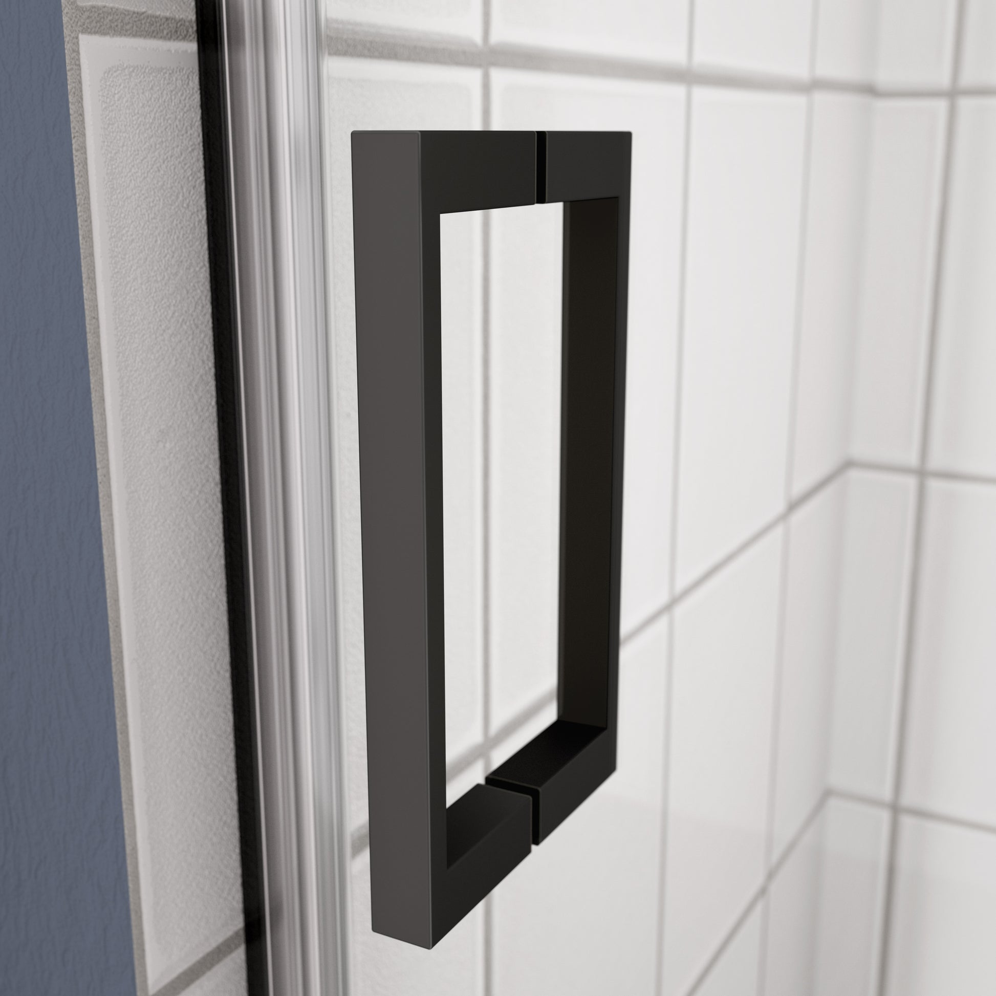 Glass Shower Door, Sliding Door, With 5 16" Tempered Glass And Matted Black Finish 5474 Matte Black Bathroom Aluminium Alloy