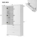 Tall Bathroom Storage Cabinet, Cabinet With Two Doors And Drawers, Adjustable Shelf, Mdf Board, White Old Sku:Wf310828Aak White Mdf