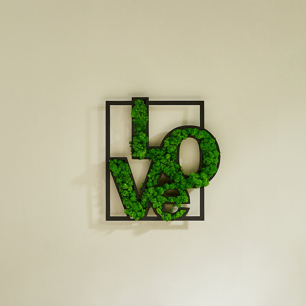 Moss Letter Metal Wall Art Green Iron