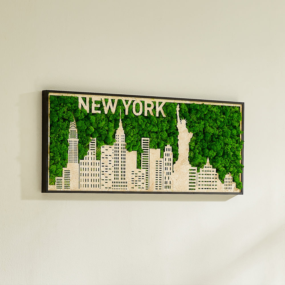 York Moss City Metal Wall Art Medium Green Iron