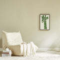Giraffe Metal Art Moss Wall Decor Green Iron