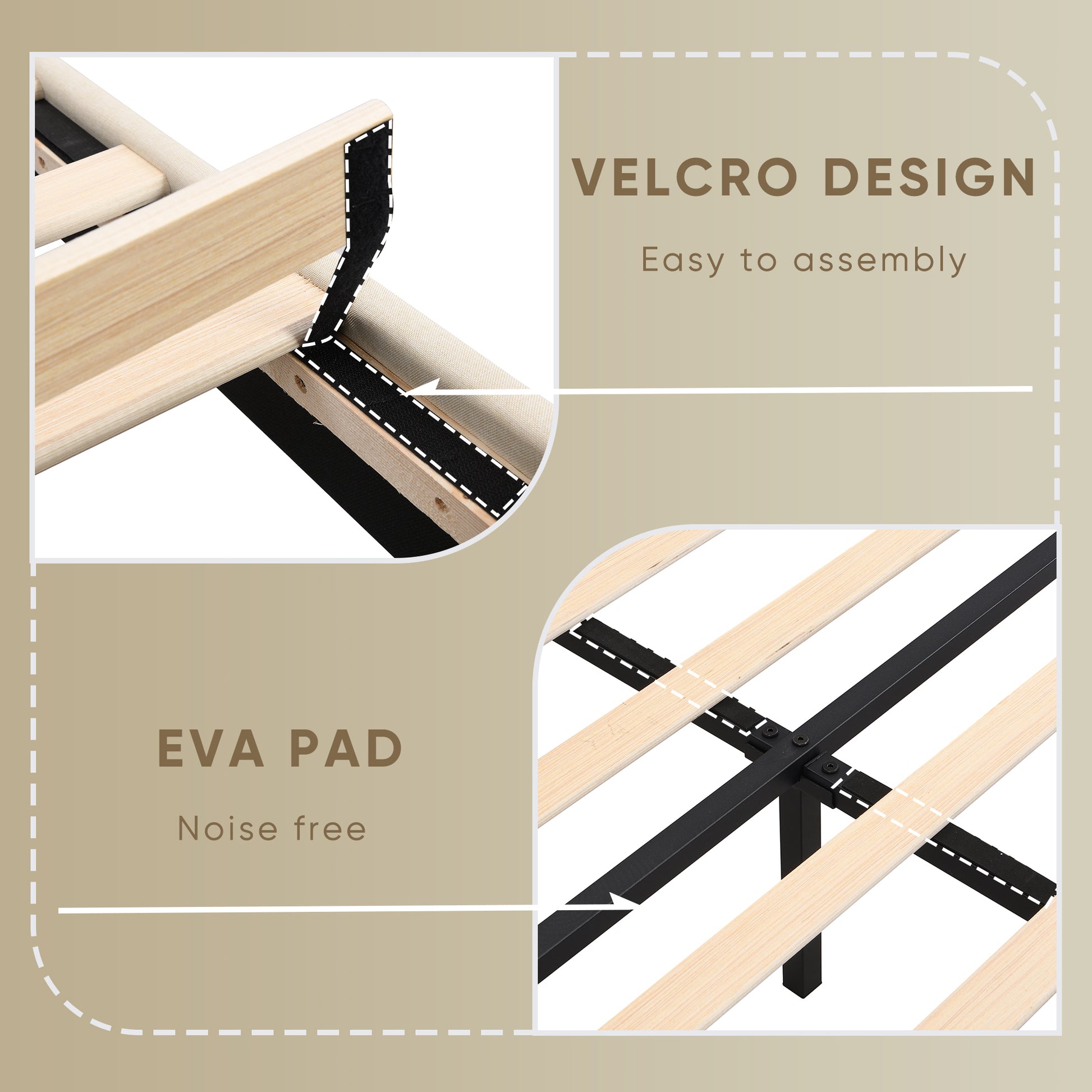 Queen Size Bed Frame With 2 Storage Drawers, Upholstered Bed Frame With Wingback Headboard Storage Shelf Built In Usb Charging Stations And Strong Wood Slats Support, No Box Spring Needed, Beige Box Spring Not Required Queen Beige Composite Bedroom Bed