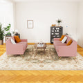 Living Room Sofa 2 Piecesseat And Sofa Set With Pink Velvet Pink Velvet 3 Seat