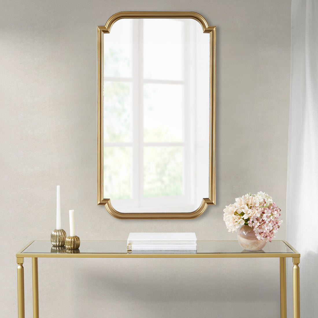 Gold Soped Wood Wall Mirror Gold Mdf