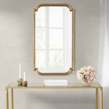 Gold Soped Wood Wall Mirror Gold Mdf