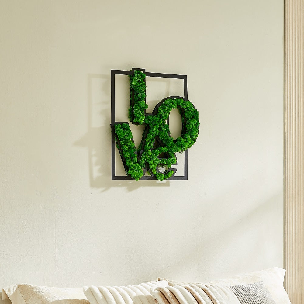 Moss Letter Metal Wall Art Green Iron