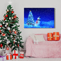 Framed Canvas Wall Art Decor Painting For Chrismas, Chrismas Tree With Cute Snowman Chrismas Gift Painting For Chrismas Gift, Decoration For Chrismas Eve Office Living Room, Bedroom Decor Ready To Han Rectangle Framed Multicolor Christmas Oversized 41In