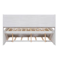 Full Size Wooden Captain Bed With Built In Bookshelves,Three Storage Drawers And Trundle,White Wash White Solid Wood Mdf