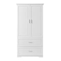 Tall Bathroom Storage Cabinet, Cabinet With Two Doors And Drawers, Adjustable Shelf, Mdf Board, White Old Sku:Wf310828Aak White Mdf