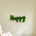 Happy Letter Art Moss Wall Decor Green Iron