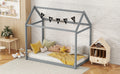 Twin Size Wooden House Bed, Gray Gray Pine