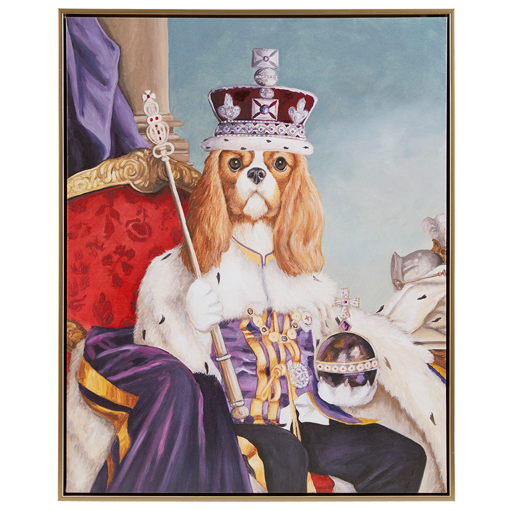 King Charles Spaniel Iii Framed Canvas Wall Art King Charles Spaniel Iii Wood