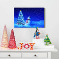 Framed Canvas Wall Art Decor Painting For Chrismas, Chrismas Tree With Cute Snowman Chrismas Gift Painting For Chrismas Gift, Decoration For Chrismas Eve Office Living Room, Bedroom Decor Ready To Han Rectangle Framed Multicolor Christmas Oversized 41In