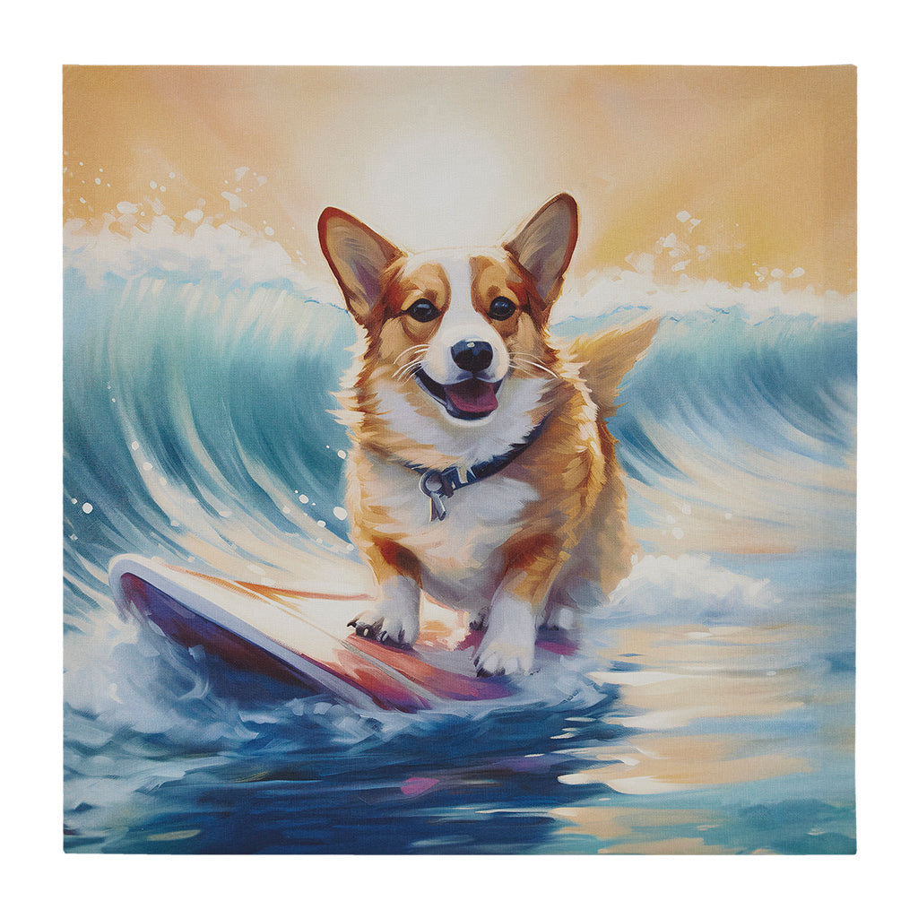 Corgi Canvas Wall Art Corgi Blue Multi Mdf