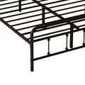 Queen Size Metal Platform Bed Frame With Victorian Style Wrought Iron Art Headboard Footboard Box Spring Not Required Queen Deep Rustic Brown Iron Bed Frame Iron