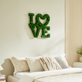 Letter Art Moss Wall Decor Green Iron