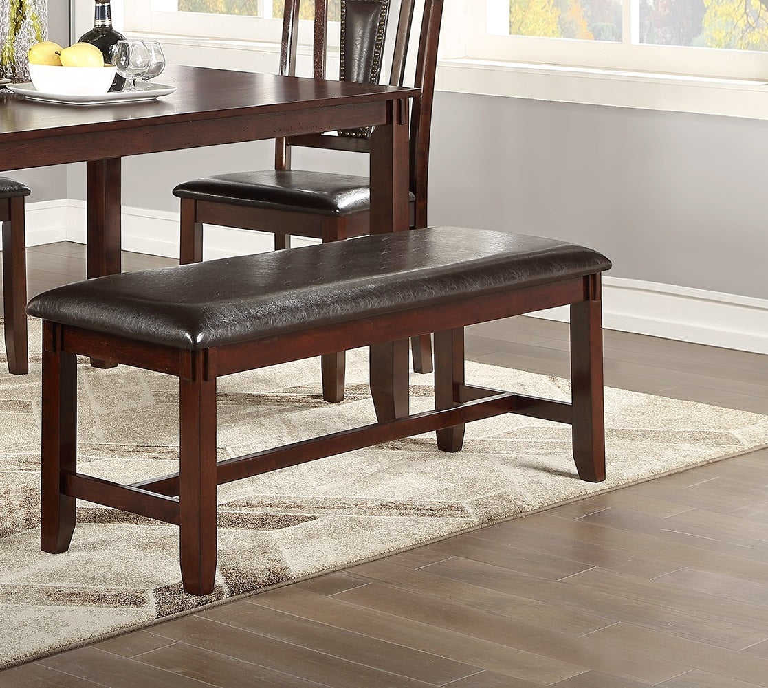 Dining Room Furniture Espresso Color 6Pc Set Dining Table 4X Side Chairs And A Bench Solid Wood Rubberwood And Veneers Espresso Wood Dining Room Solid Wood Rubberwood Rectangular Dining Table With Chair And Bench Wood Wood Espresso Seats 6 60 Inches