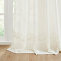 Embroidery Curtain Panel Only 1 Pc Panel White Polyester