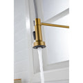 Pull Down Single Handle Spring Kitchen Faucet Brushed Gold Stainless Steel